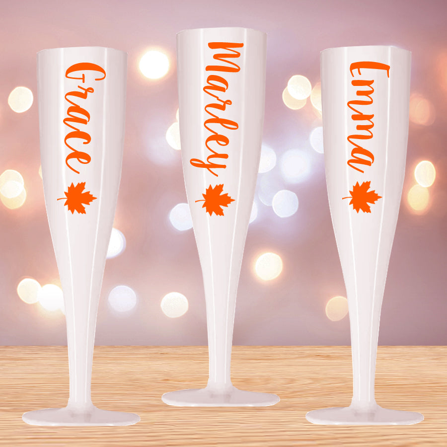 Autumn Personalised Champagne & Prosecco Flute Glass - 175ml - Each