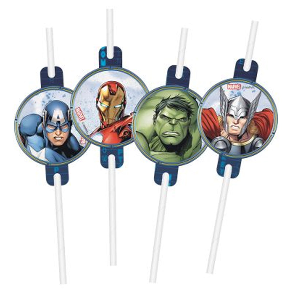 Avengers Infinity Stones Paper Drinking Straws - Pack of 4