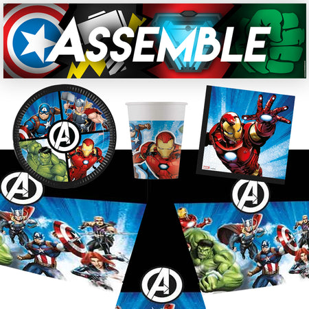 Avengers Tableware Pack for 8 with FREE Banner!
