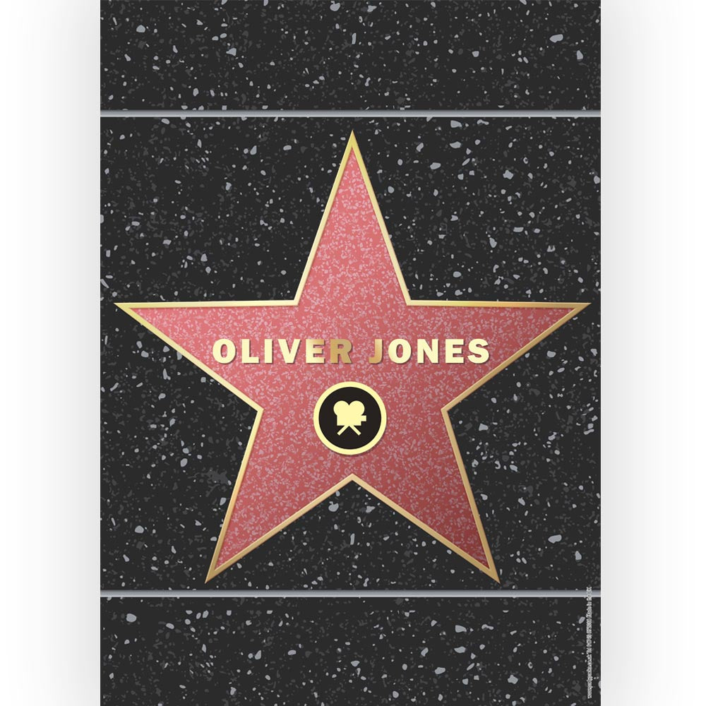 Hollywood Walk of Fame Star Awards Night Personalised Poster Party Decoration -  A3