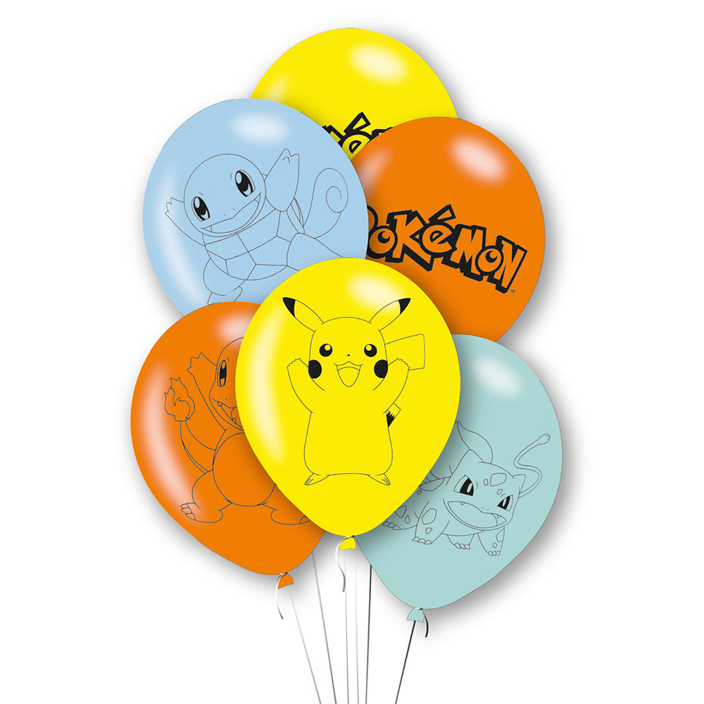 Pokemon Latex Balloons - Pack of 6