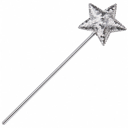 Silver Sequin Star Wand - 43cm