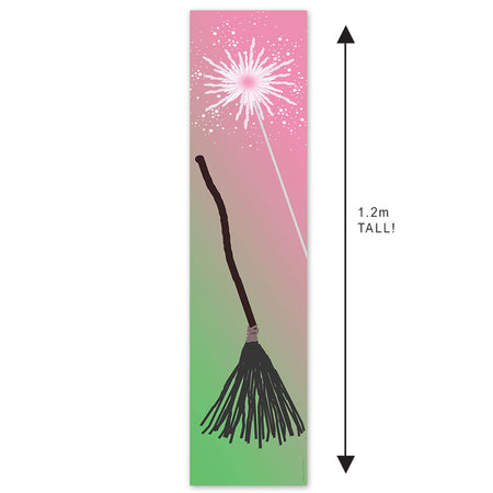 Witches of Oz Wand and Broom Portrait Banner - 30cm x 120cm
