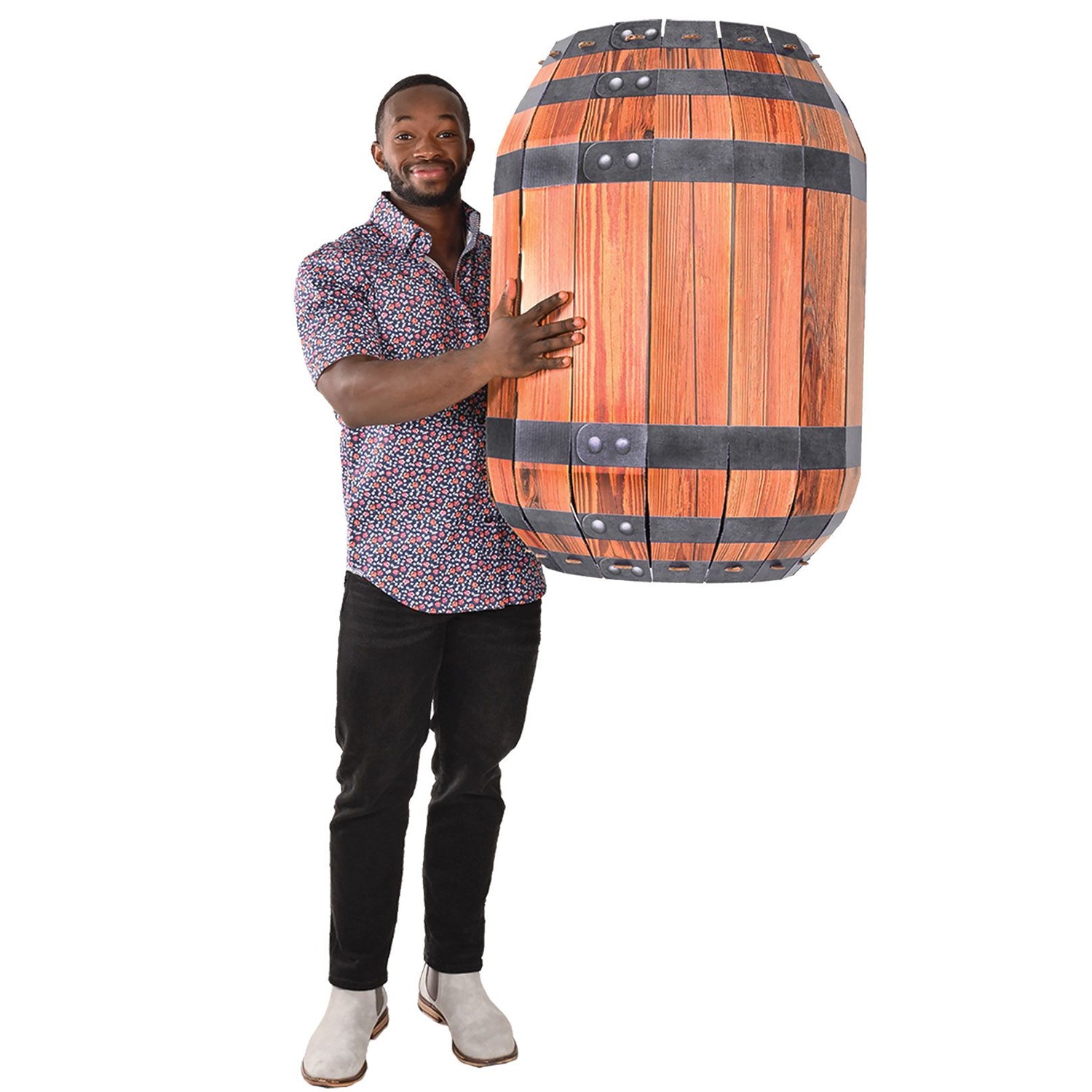 3D Barrel Cardboard Prop Decoration - 83cm x 58cm