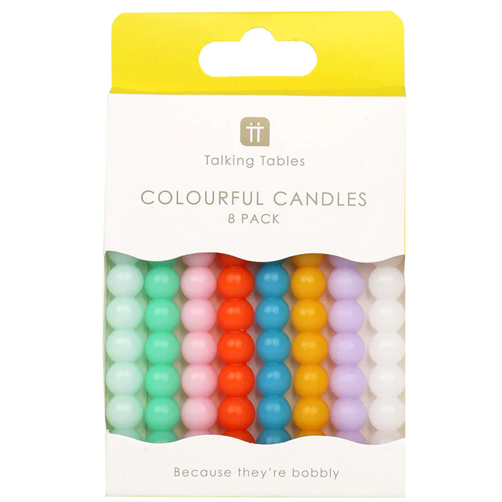 Colourful Bobble Candles - Pack of 8