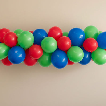 Red, Green & Blue Balloon Arch DIY Kit - 2.5m