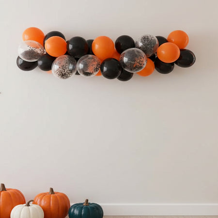 Black and Orange Balloon Arch DIY Kit - 2.5m