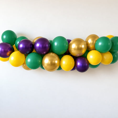 Purple, Green & Yellow Balloon Arch DIY Kit - 32 Balloons - 2.5m