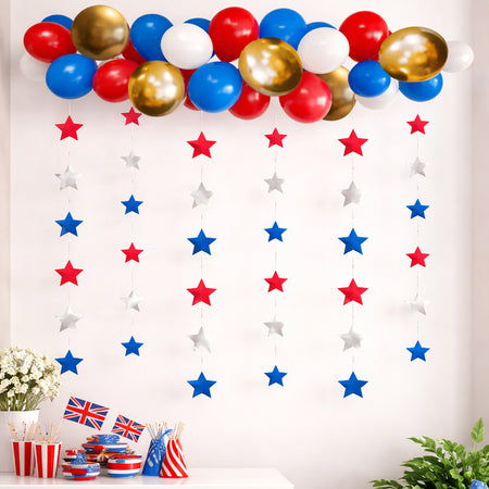 Red Balloon Garland Kit With Star String Decorations - 2.5m
