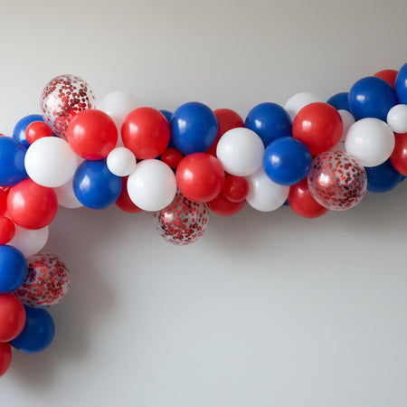 Red, White and Blue Balloon Cluster Cloud Kit - 36 Balloons - 2.5m