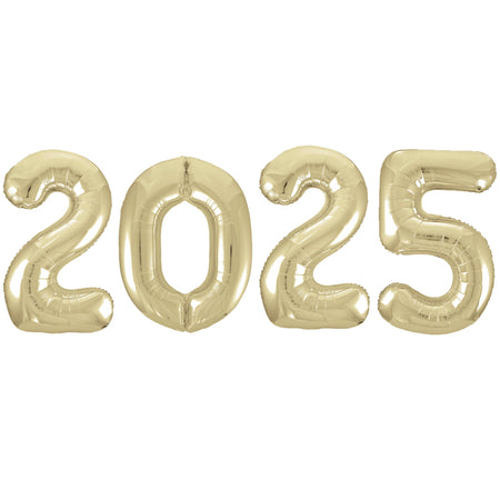 2025 Gold New Year Foil Number Balloons - 34