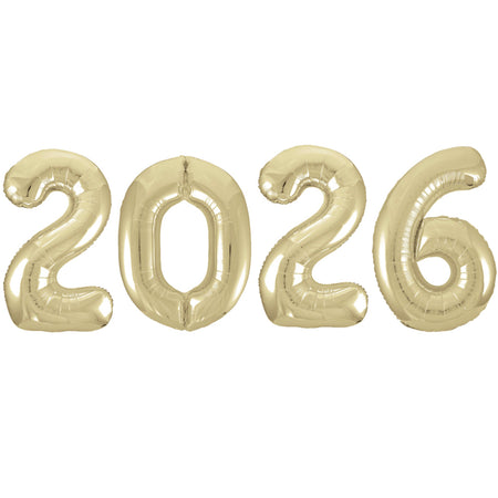 2026 Gold New Year Foil Number Balloons - 34