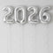 2026 Silver New Year Foil Number Balloons - 34
