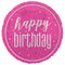 Birthday Glitz Pink 'Happy Birthday' Prismatic Foil Balloon - 50cm