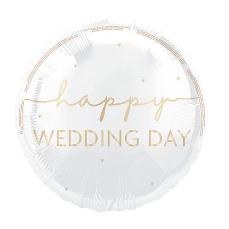 Happy Wedding Day Round Foil Balloon - 18