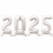 2025 Silver New Year Foil Standing Number Air Fill Balloons - 30