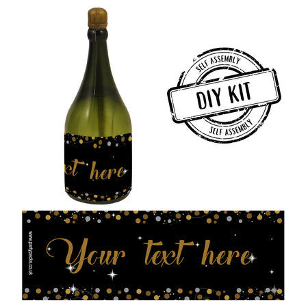 Birthday Sparkle Gold Personalised Mini Champagne Bubbles - Pack of 16