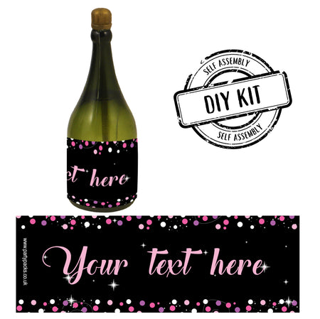 Birthday Sparkle Pink Personalised Mini Champagne Bubbles - Pack of 16