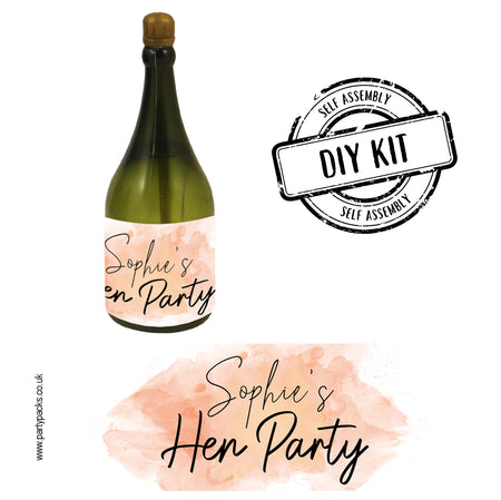 Rose Gold Blush Personalised Mini Champagne Bubbles - Pack of 16