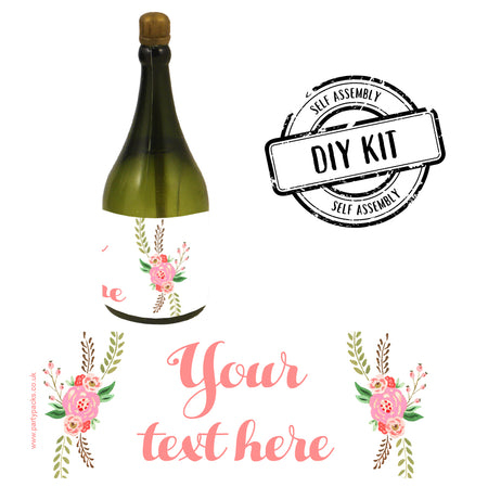 Boho Flowers Personalised Mini Champagne Bubbles - Pack of 16