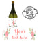 Boho Flowers Personalised Mini Champagne Bubbles - Pack of 16