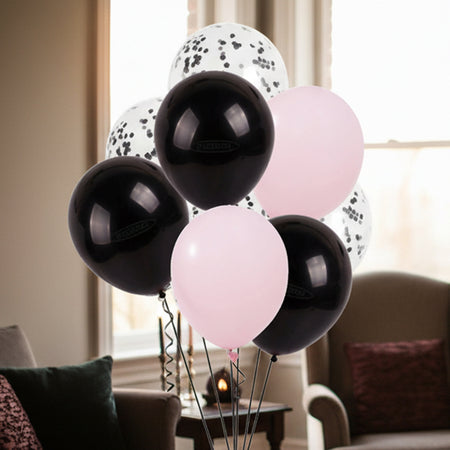 Black & Pink Halloween Confetti Balloon Mix - Pack of 26