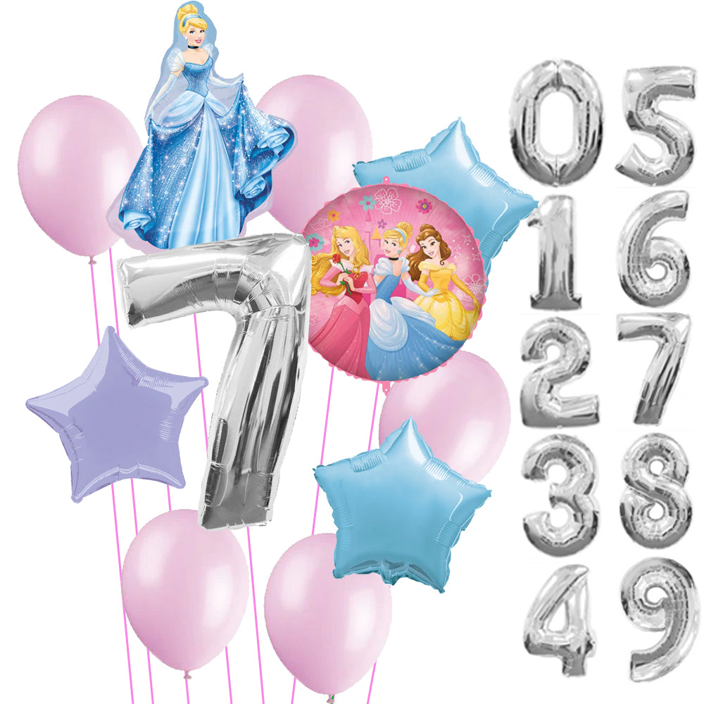 Princess Balloon Bundle - Personalised Age | Disney Party Decorations ...