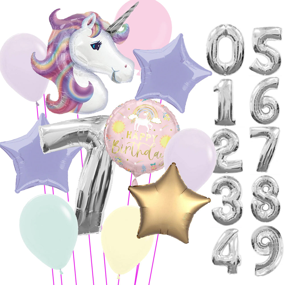 Uninflated Unicorn Balloon Bundle - Choose Your Age