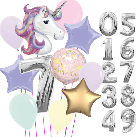 Uninflated Unicorn Balloon Bundle - Choose Your Age