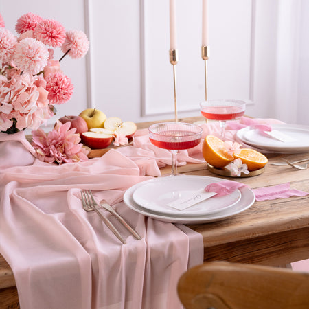 Light Pink Chiffon Table Runner - 5m