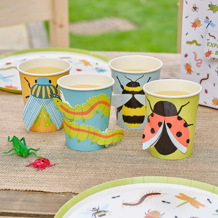 Bug Party Pop Out 3D Paper Cups - Pack of 8