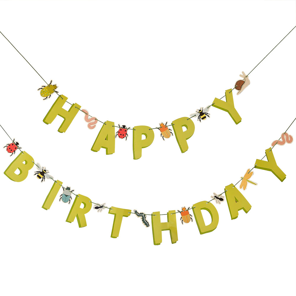 Bug Party Happy Birthday Bunting - 1.5m