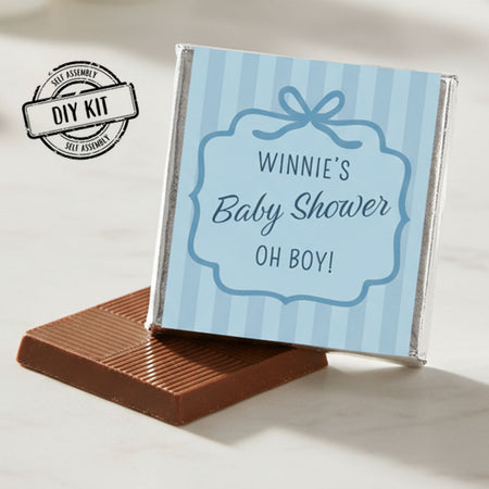 Personalised Chocolates- Blue Baby Shower- Pack 16
