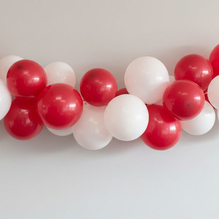 Red and White Balloon Arch DIY Kit - 2.5m