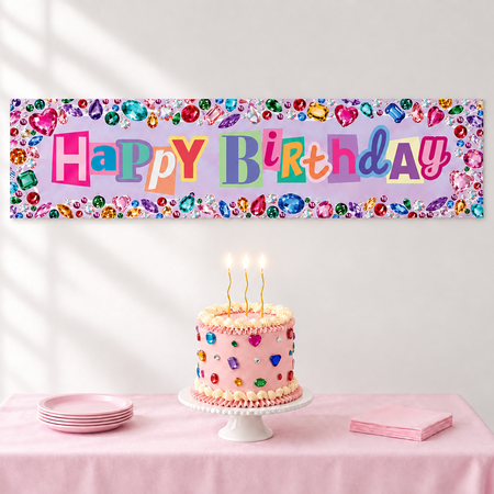 Bedazzle Happy Birthday Banner - 30cm x 120cm