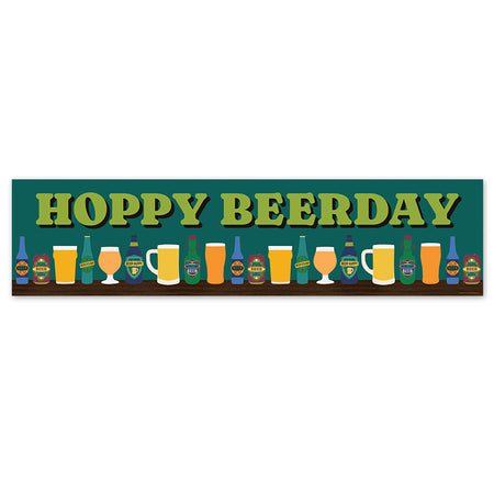 Hoppy Beerday Beer Party Banner - 120cm x 30cm