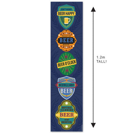 Beer Party Beer Labels Portrait Banner - 30cm x 120cm