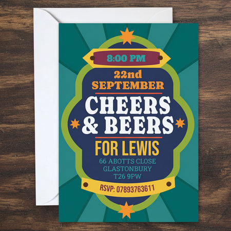Personalised Beer Party Invites - Pack of 16