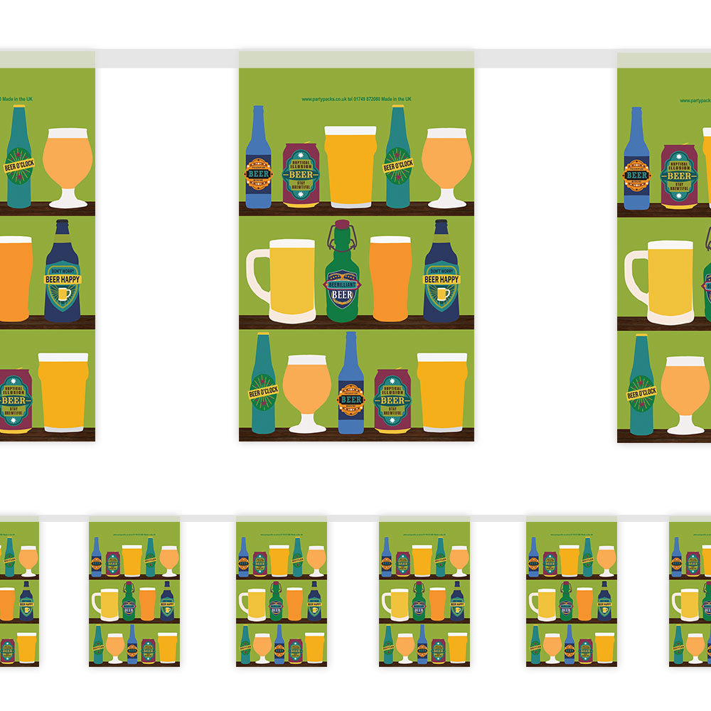 Beer Party Paper Bunting Decoration - 2.4m