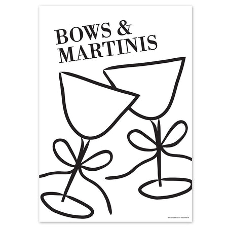 Birthday Bows and Martinis Poster - A3
