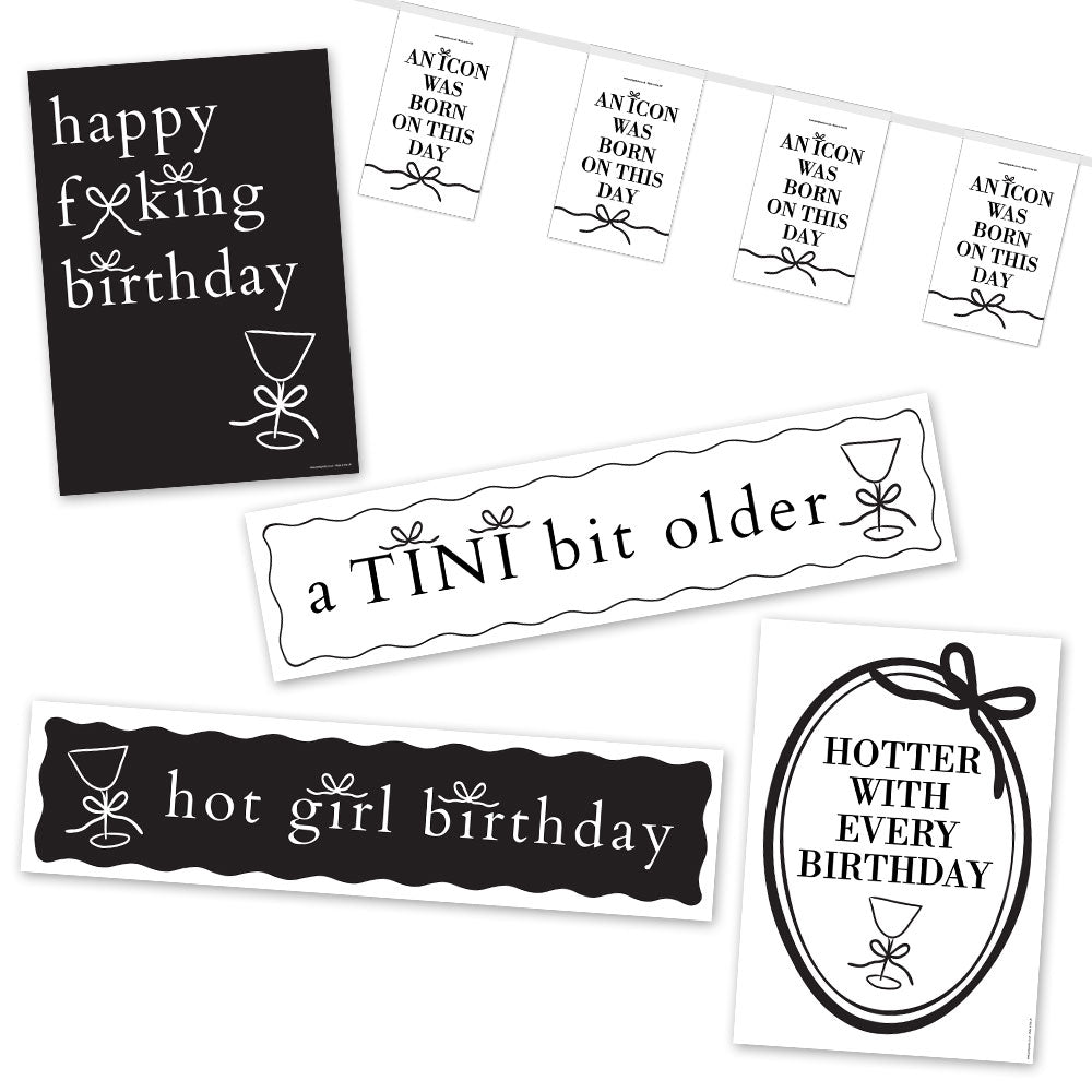 Birthday Bows Paper Decoration Pack