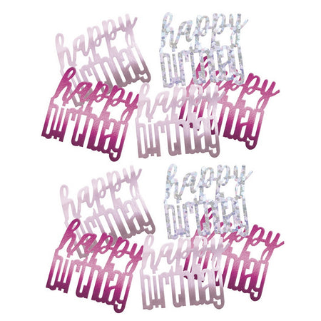 Birthday Glitz Pink 'Happy Birthday' Confetti - 14.1g