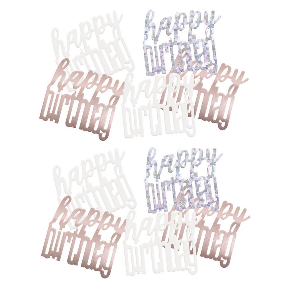 Birthday Glitz Rose Gold Happy Birthday Confetti - 14g