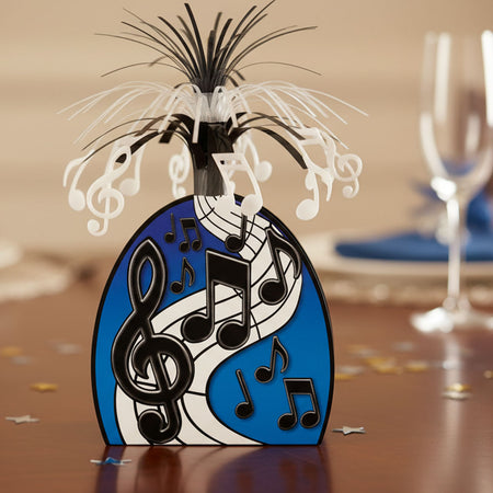 Black & Silver Musical Notes Centrepiece - 38.1cm