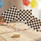 Black & White Checkered Paper Table Flags - 15cm on 30cm Pole - Each