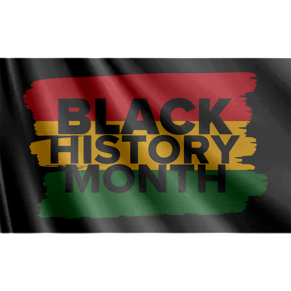 Black History Month Polyester Fabric Flag - 5ft x 3ft
