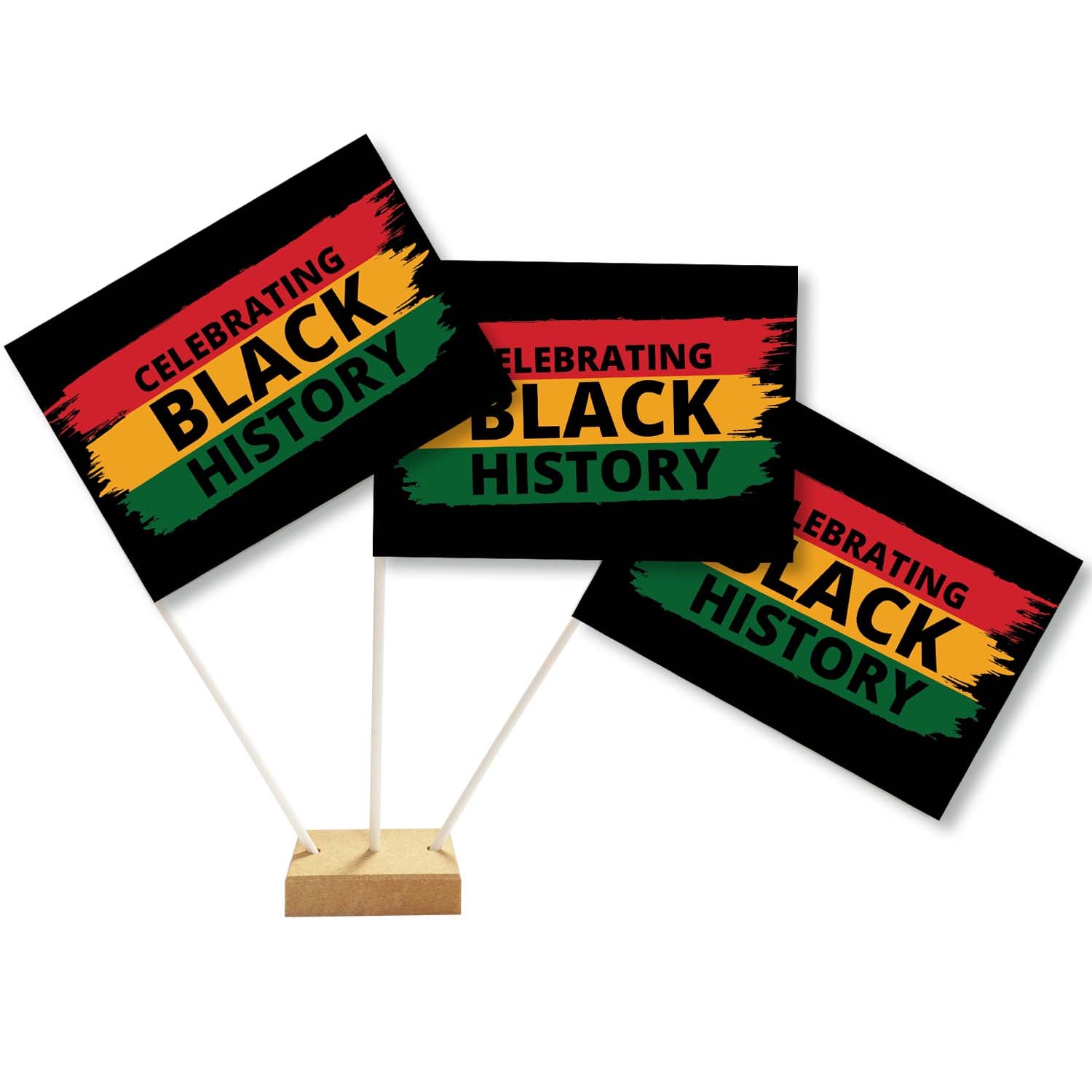 Celebrating Black History Paper Table Flags - 15cm on 30cm Pole