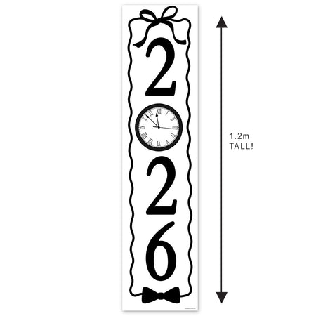 New Years Eve Black and White Year Portrait Banner - 1.2m