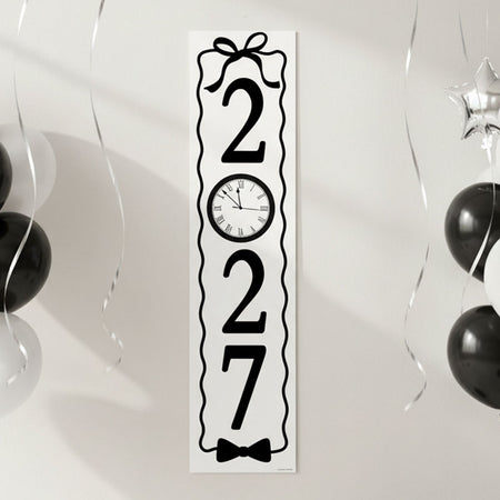 New Years Eve Black and White Year Portrait Banner - 1.2m