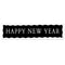 Happy New Year Black and White Banner - 120cm x 30cm
